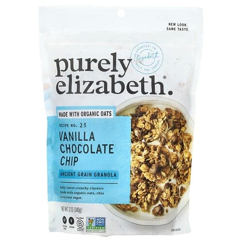 Purely Elizabeth, Granola med gammel korn, vanilje og chokoladestykker, 340 g