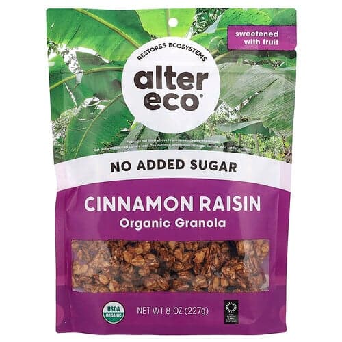 Alter Eco, Økologisk granola, kanelrosin, 227 g