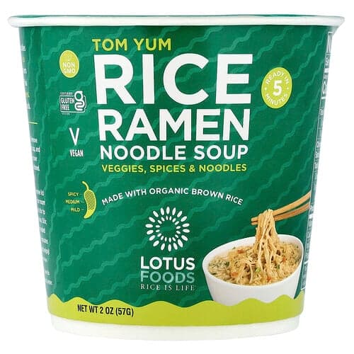 Lotus Foods, Ris Ramen Nudelsuppe, Tom Yum, 57 g