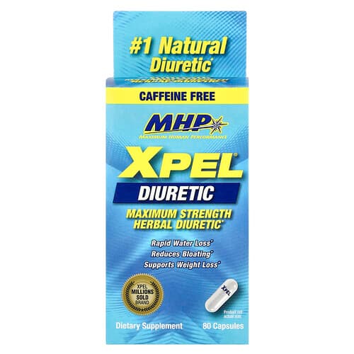 MHP, XPEL® Vanddrivende middel, Maksimal styrke, Koffeinfri, 80 kapsler