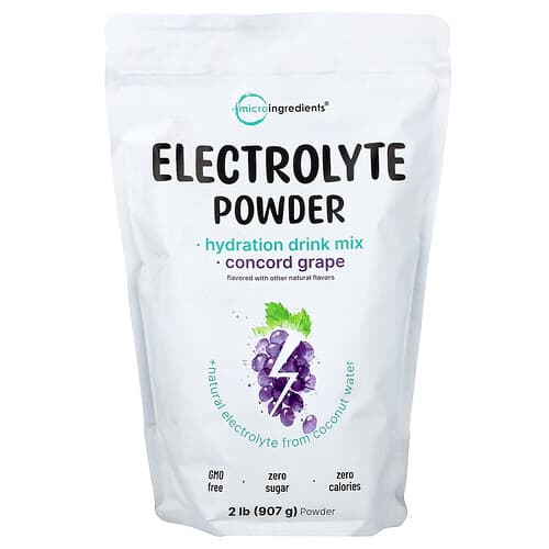 Micro Ingredients, Elektrolytpulver, Concord-drue, 907 g