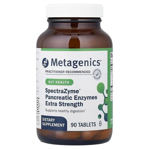 Metagenics, SpectraZyme® bugspytkirtelenzymer, ekstra styrke, 90 tabletter