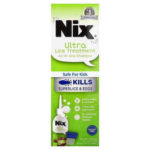 Nix, Ultra lusebehandling, alt-i-en shampoo, 1 sæt