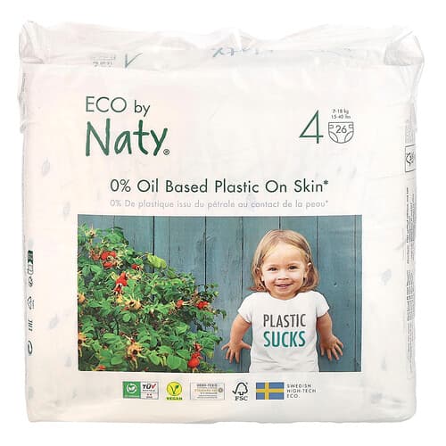 Naty, Øko-bleer, størrelse 4, 7-18 kg, 26 bleer