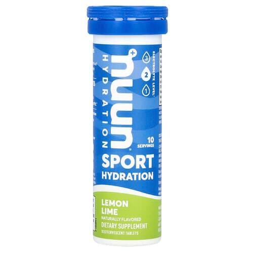 Nuun, Sportshydrering, brusende elektrolytdrik, citronlime, 10 tabletter