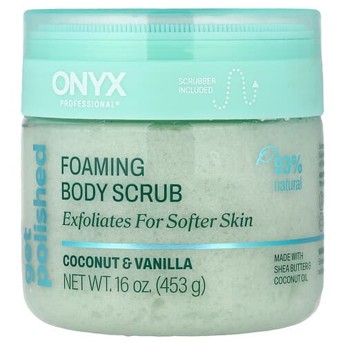Onyx Professional, Get Polished, skummende bodyscrub, kokos og vanilje, 453 g
