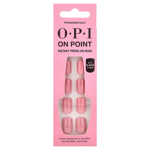 OPI, On Point, Instant Press-On Manicure, Kort Længde, Prinsesser Hersker!, 27-delt Sæt