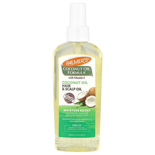 Palmer's, Kokosolieformel® med E-vitamin, fugtboost, hår- og hovedbundsolie, 150 ml