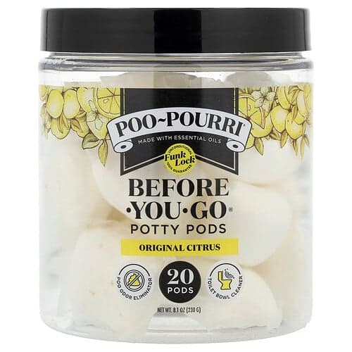 Poo-Pourri, Before-You-Go® Poddy Pots, original citrus, 20 kapsler, 230 g
