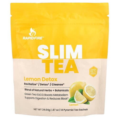 RAPIDFIRE, Slim Tea, Citron, 14 pyramide-tebreve, 24,64 g