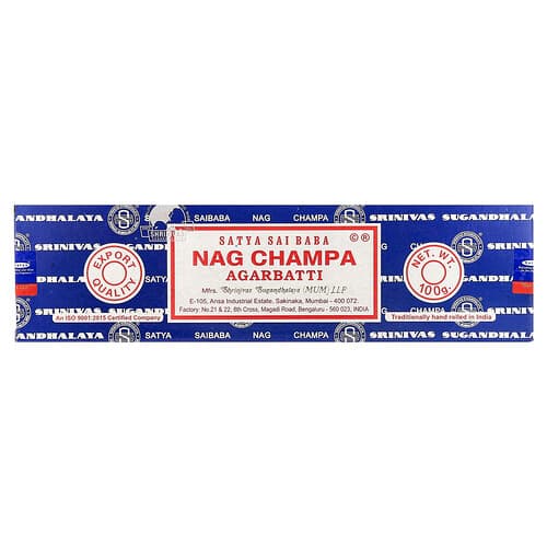 Sai Baba, Satya, Nag Champa, Agarbatti røgelsespinde, 100 g