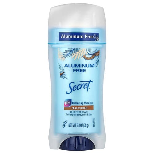 Secret, Aluminiumfri deodorant, ægte kokosnød, 68 g