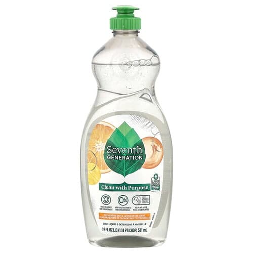 Seventh Generation, Opvaskemiddel, clementinskal og citrongræs, 561 ml