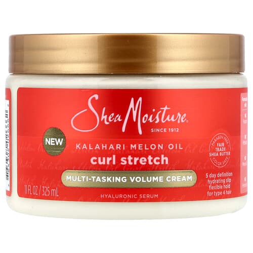 SheaMoisture, Curl Stretch Multi-Tasking Volume Cream, Til Hårtype 4, Kalahari Melonolie, 325 ml