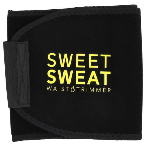 Sports Research, Sweet Sweat®, Taljetrimmer, Stor, Sort & Gul, 1 Bælte