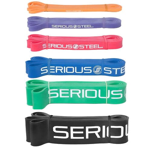 Serious Steel Fitness, 41 tommer modstandsbånd, komplet sæt, 6 dele