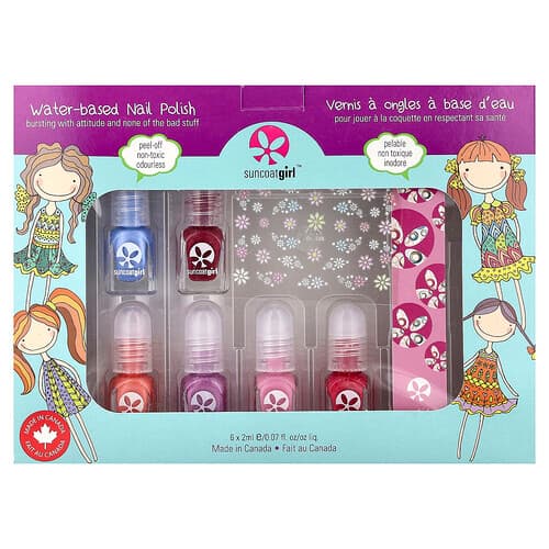 SuncoatGirl, Vandbaseret neglelak, mini manikyrkit, 8-delt kit