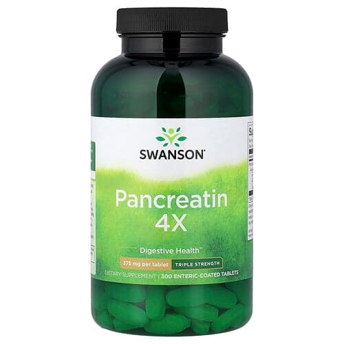 Swanson Vitamins, Pancreatin 4X, 375 mg, 300 enterisk overtrukne tabletter