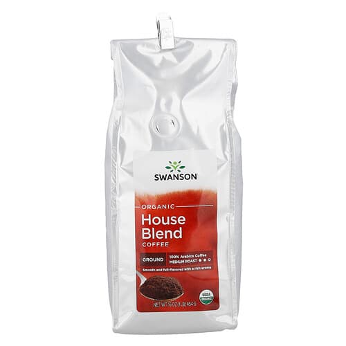 Swanson Vitamins, Økologisk hjemmebrygget kaffe, malet, medium ristet, 454 g