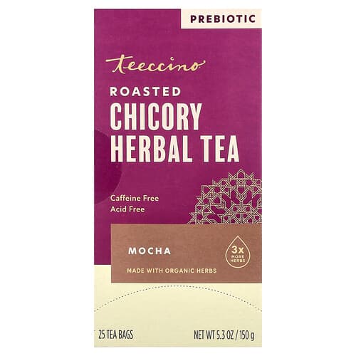 Teeccino, Urtete med ristet cikorie, mokka, koffeinfri, 25 tebreve, 150 g