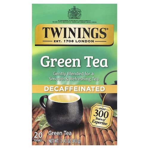 Twinings, Grøn te, koffeinfri, 20 tebreve, 40 g
