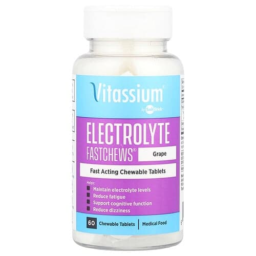 Vitassium, Elektrolyt FastChews®, Drue, 60 tyggetabletter