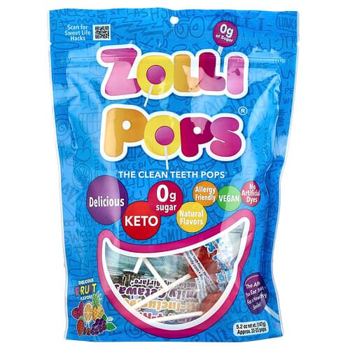 Zollipops, The Clean Teeth Pops®, lækker frugt, ca. 23-25 pops, 142 g