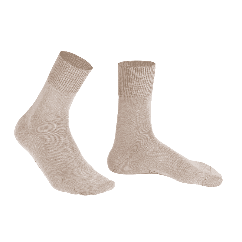 Bomuldsstrømpe fra Kilde & Co - Sort/Blå/Grå/Beige - Beige - 39-42