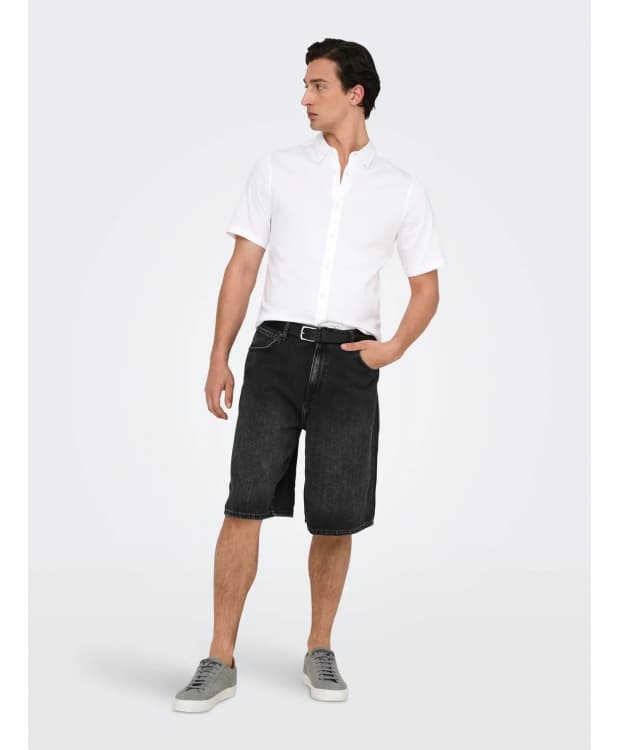 ONLY & SONS Denimshorts i sort til herre view 2