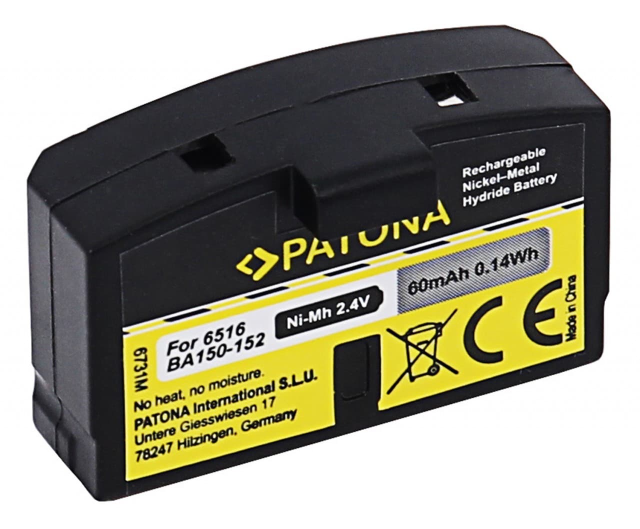 Batteri til Sennheiser BA150, BA151, BA152 65161
