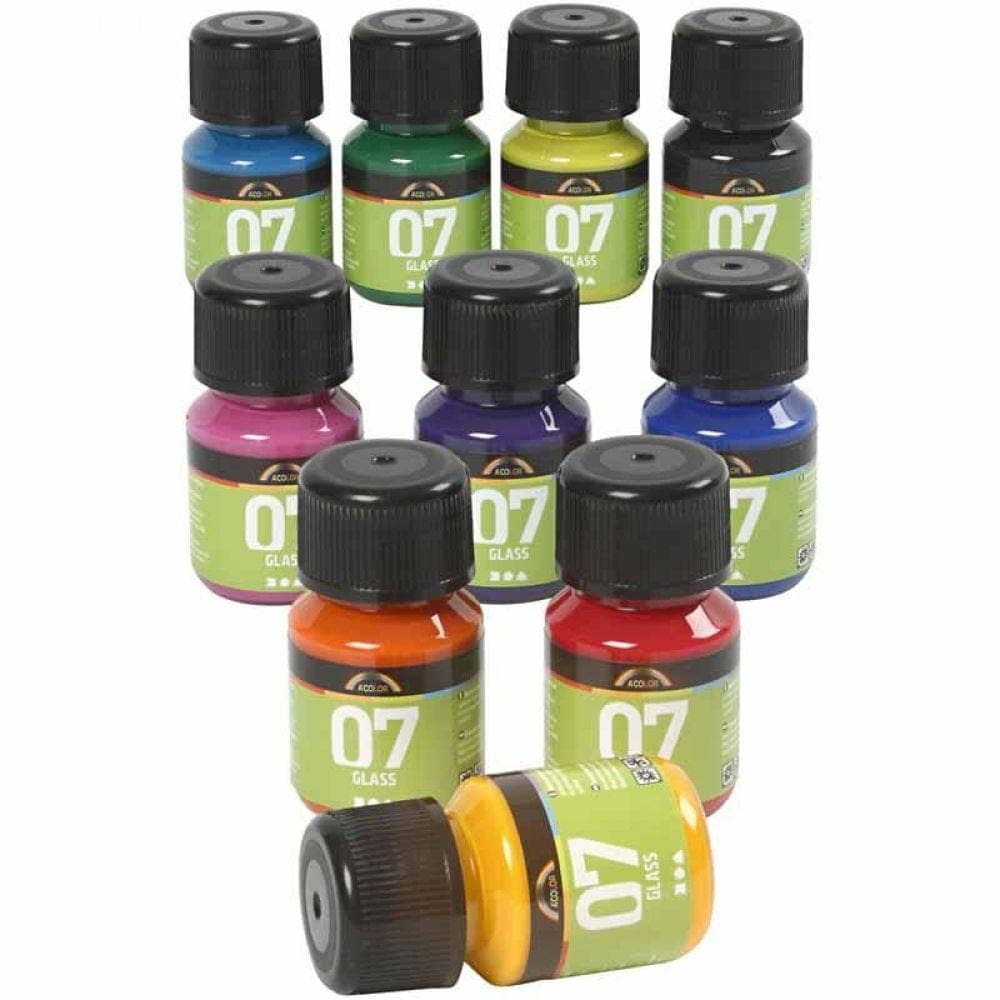 Blank lakmaling til glas, porcelæn, terrakotta, plast, gips 10 x 30 ml