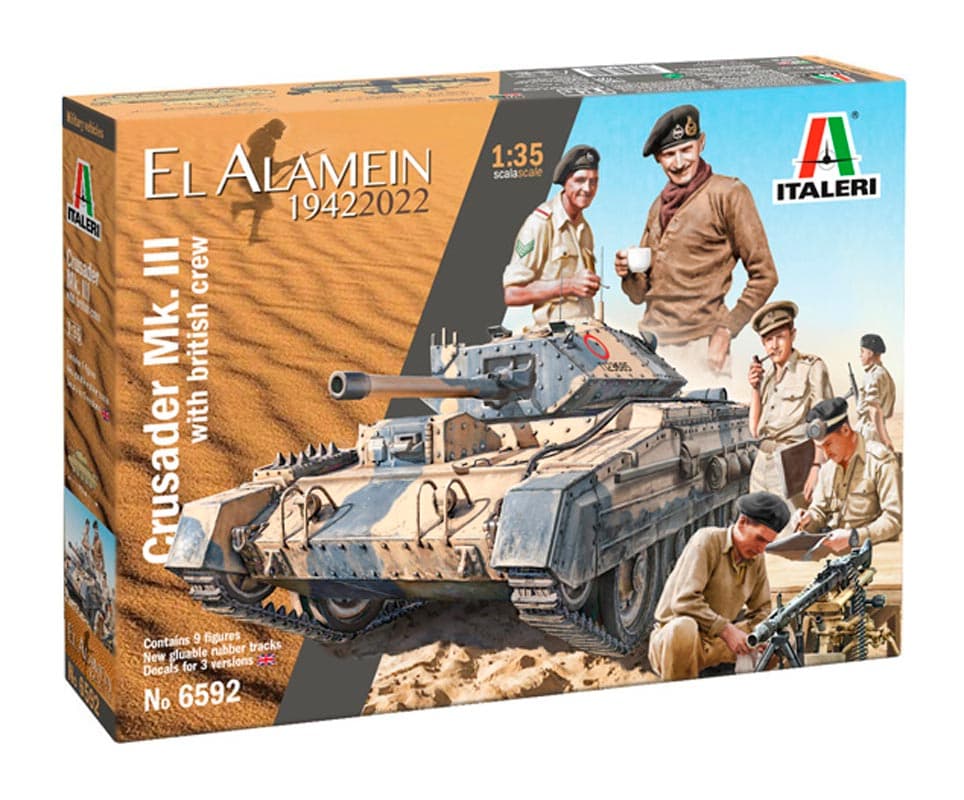 Italeri 1:35 Crusader Mk. III m. British besætning - Modelkampvogn
