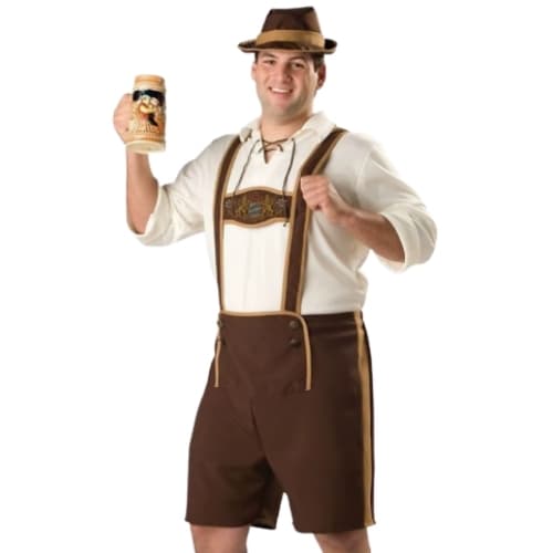 Herre lederhosen kostume til Oktoberfest - Kompletsæt 2XL