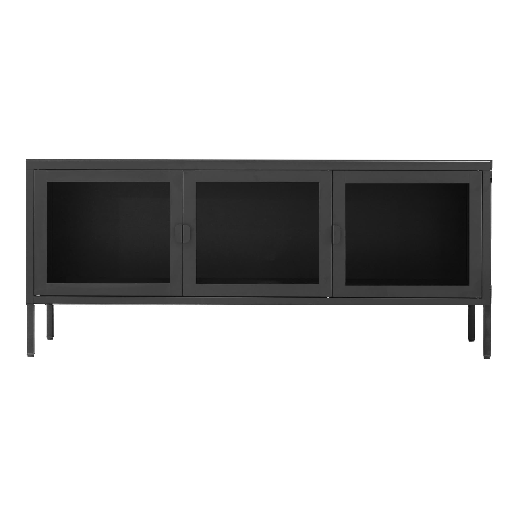 HOUSE NORDIC BRISBANE TV-BÆNK M/GLASLŠGER SORT - 130
