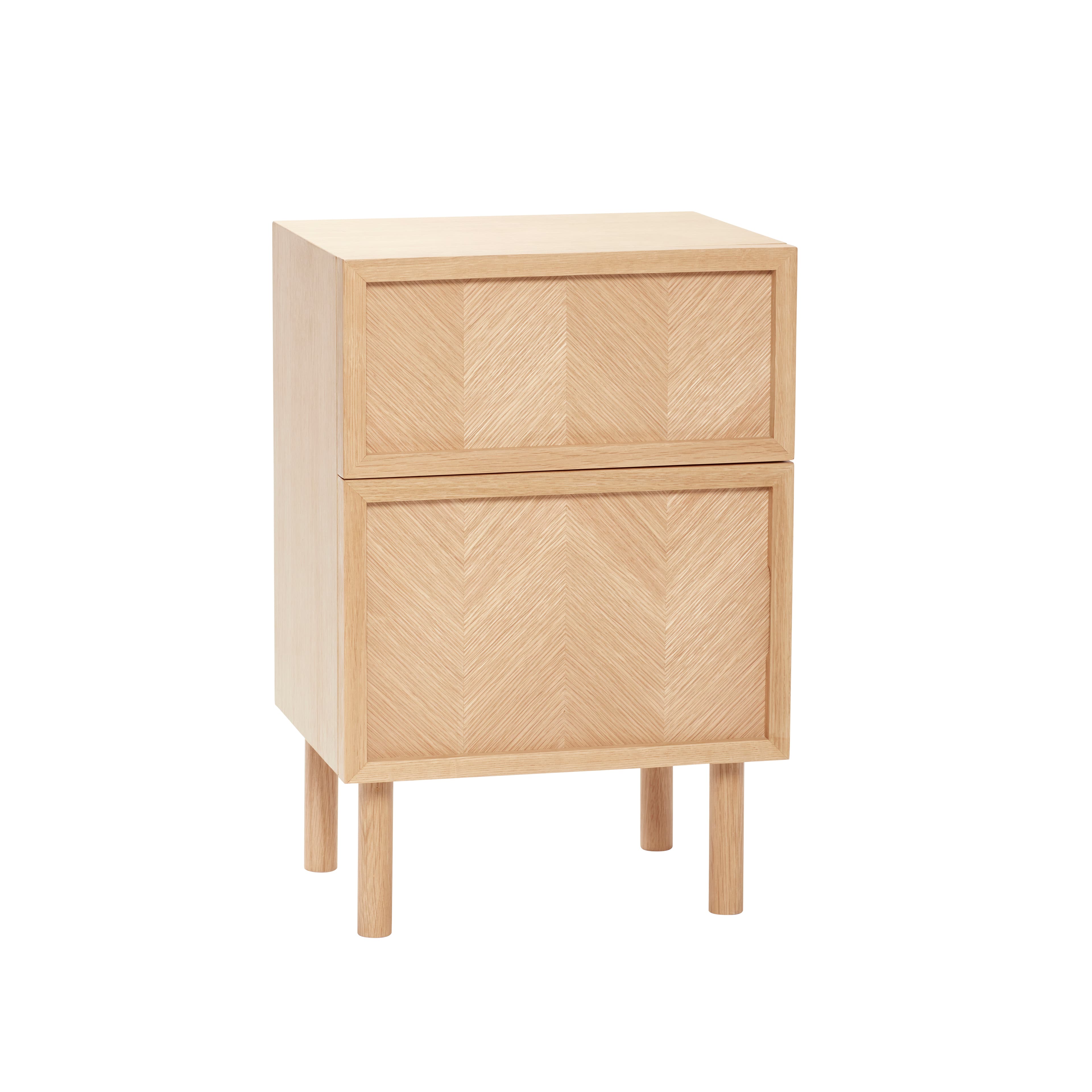 HÜBSCH HERRINGBONE KOMMODE M/SKUFFER NATUR - 60