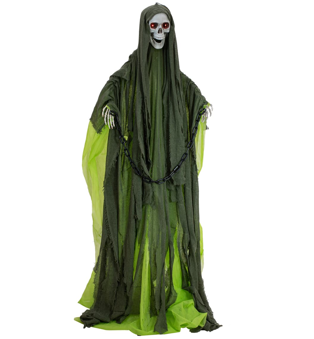 Halloween Full-size Grøn Skelet Figur med effekter - 175 cm