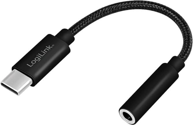 LogiLink USB C til Minijack Adapter kabel 13cm - Sort