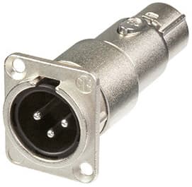 Neutrik NA3MDF Adaptor 3pol XLR Han chassis D-Size til 3pol XLR Hun