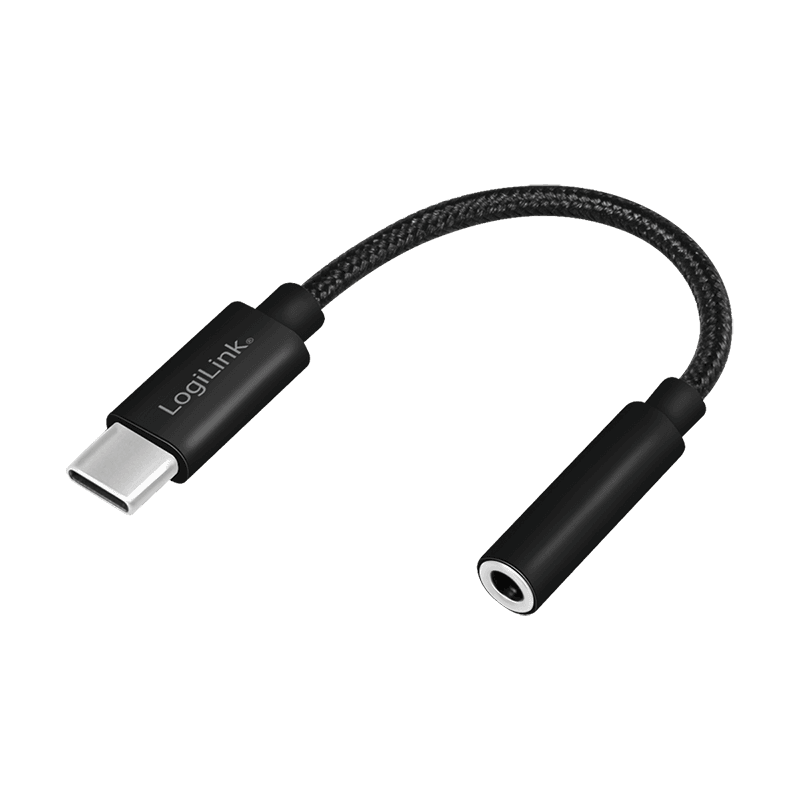 LogiLink USB Type-C cable to 3.5 mm audio jack adapter, 13 cm