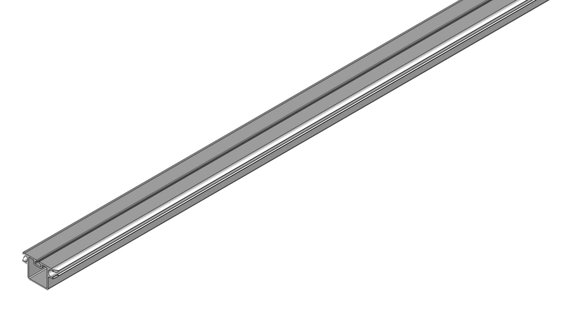 Firkantprofil med 2 spor. Lgd. 1130 mm