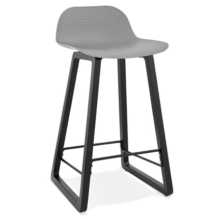 Grå barstol med sort stel - MIKY MINI