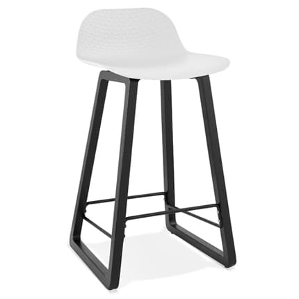 Hvid barstol med sort stel - MIKY MINI