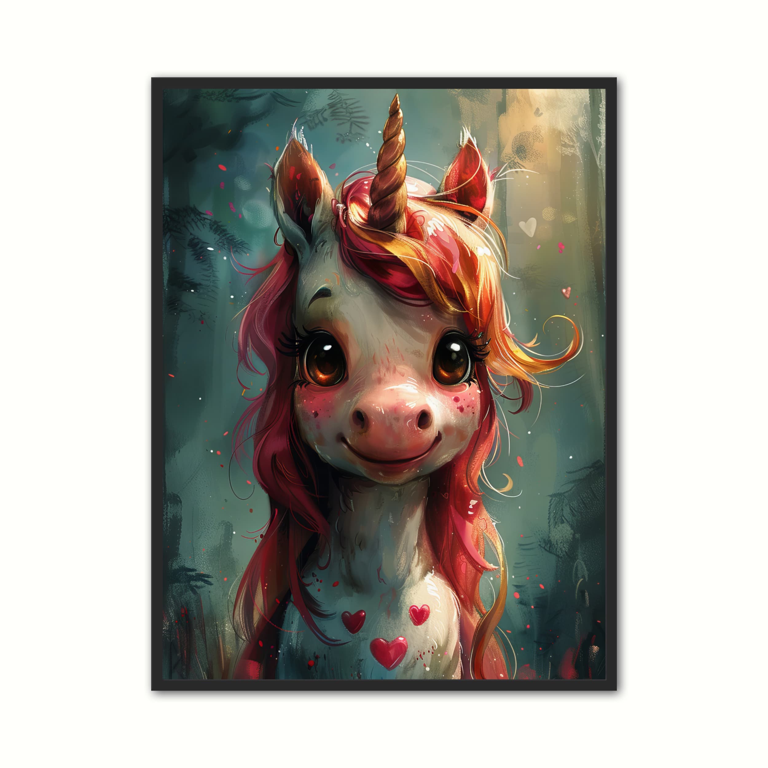 Enhjrning Plakat 16 - Brneplakater 30 x 40 cm