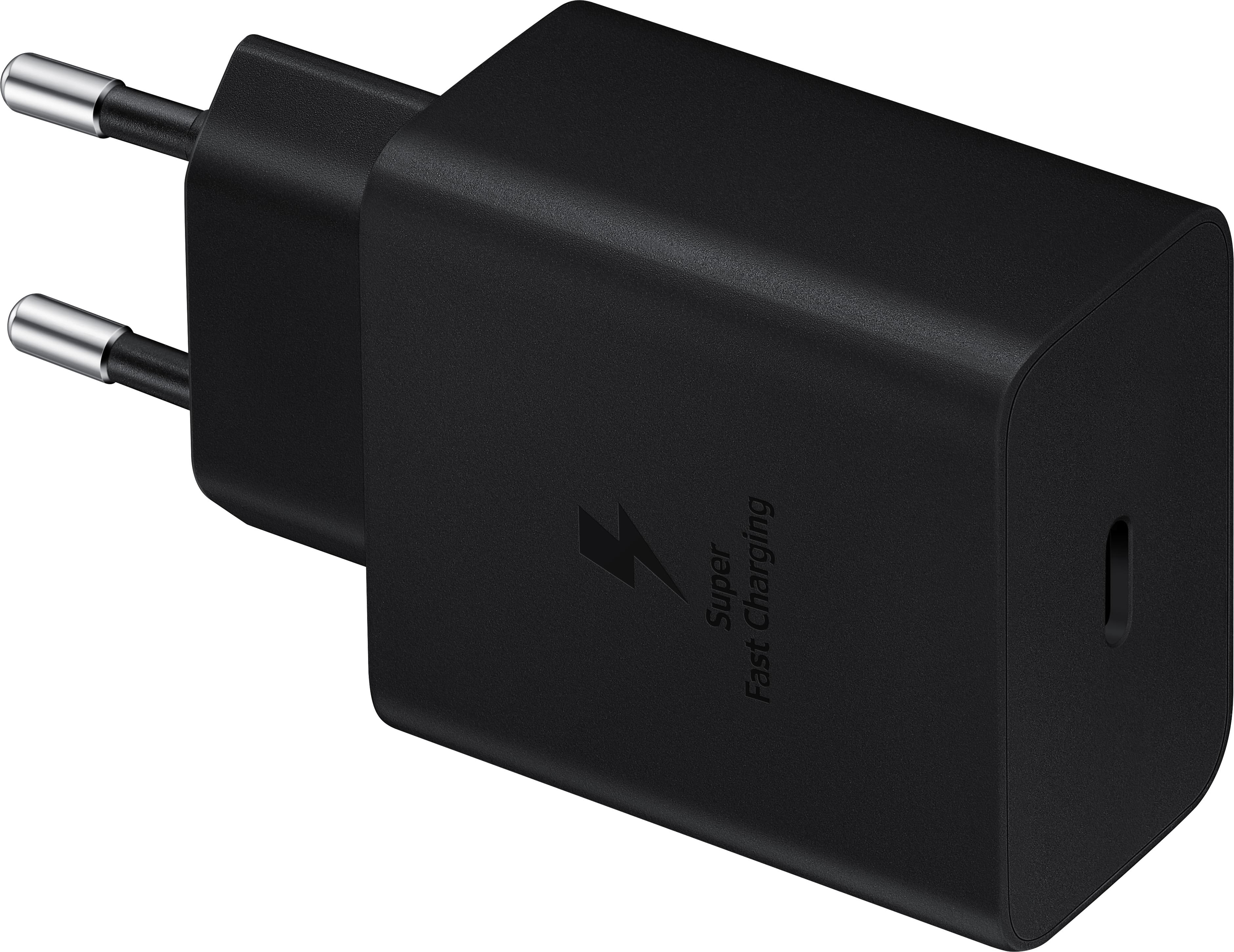Samsung 45 W hurtigoplader, med USBCkabel, sort.