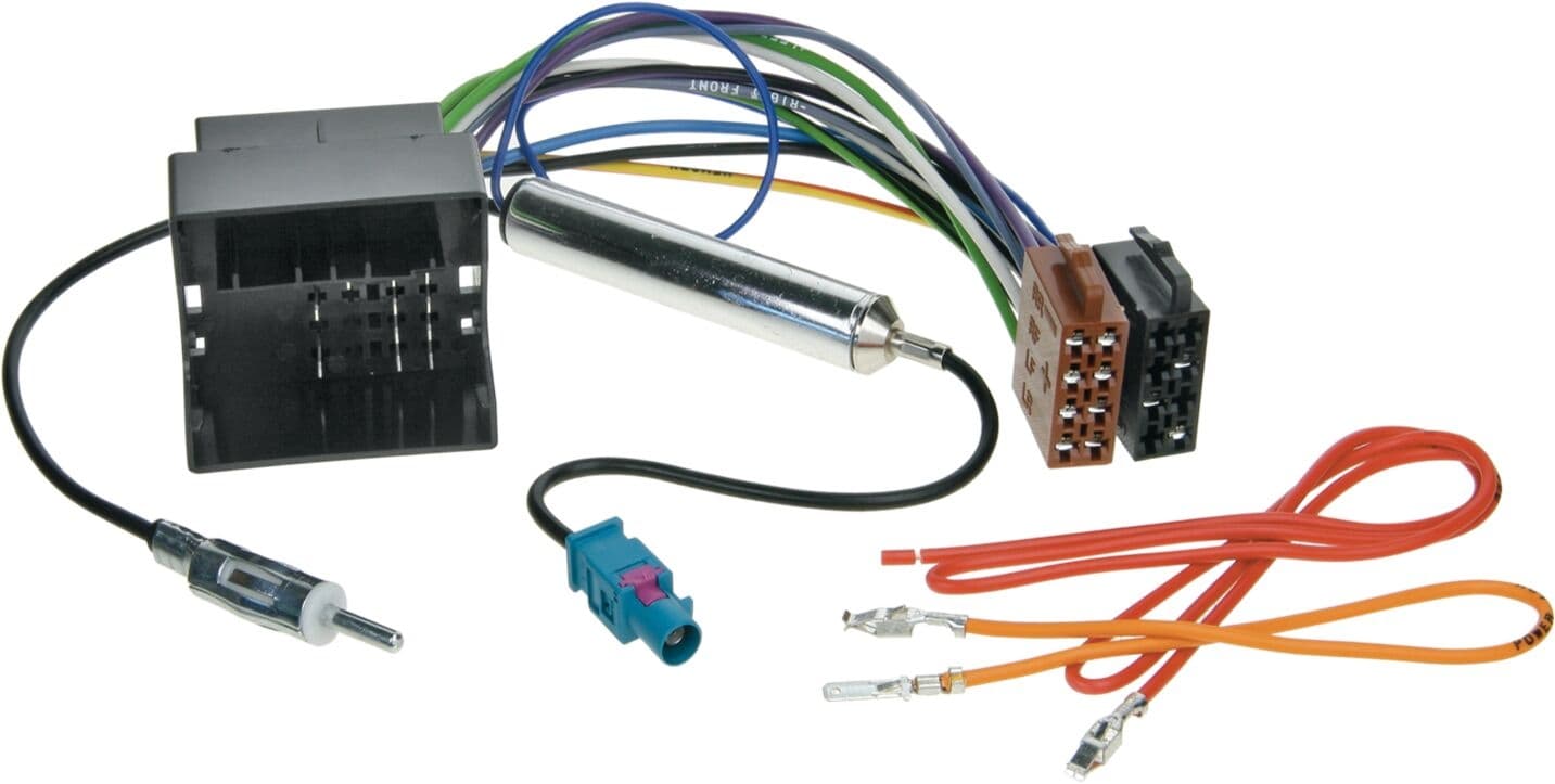 Radio Connection Cable DIN Various models Audi- Seat- Skoda- VW - Maserati incl. Antenna Phantom power