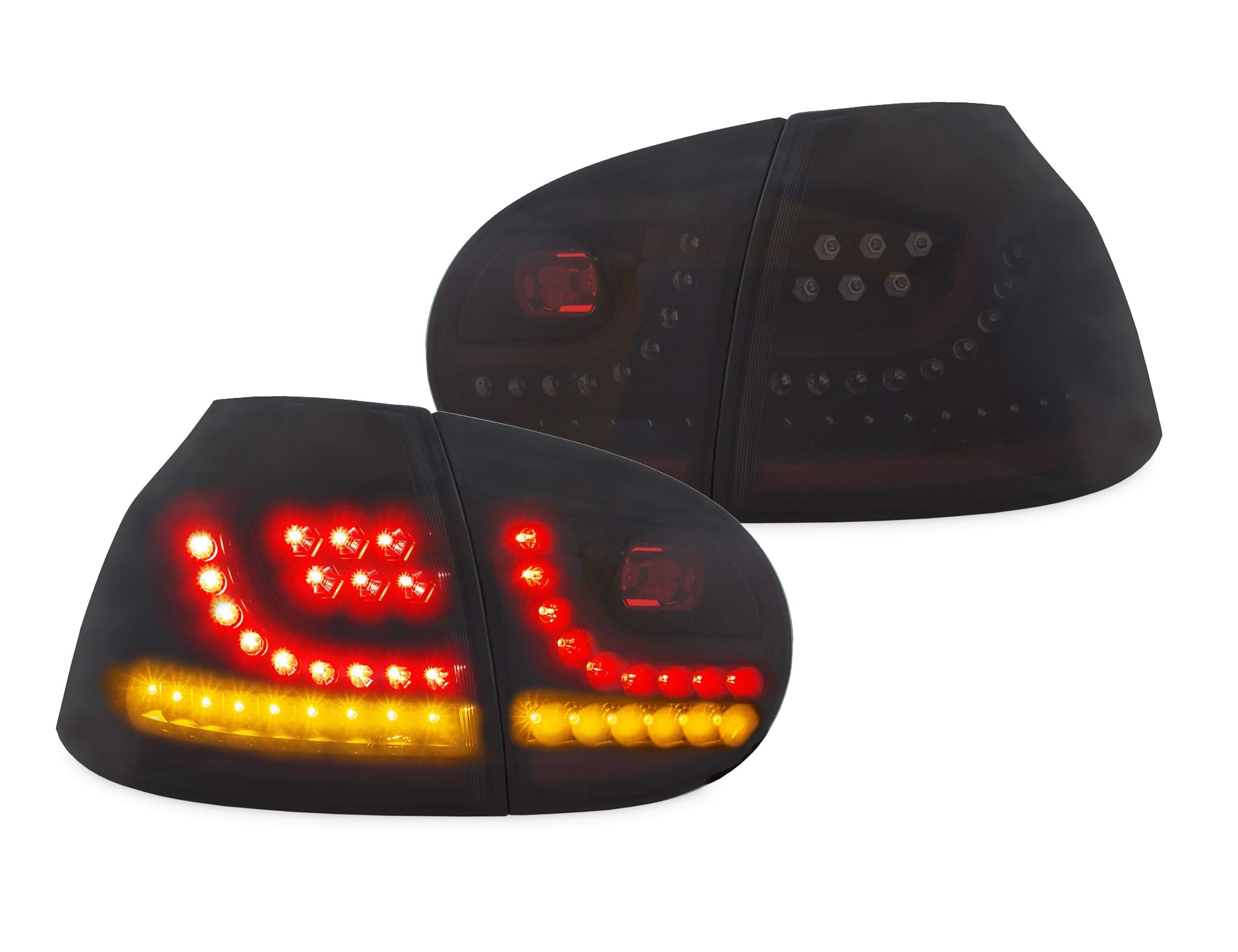 LED baglygter mørk sort til VW Golf 5 årgang 2003-2008 - Dynamisk