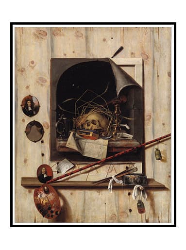 Gijsbrechts, Trompe l'oeil med ateliervæg 70 x 100 cm.