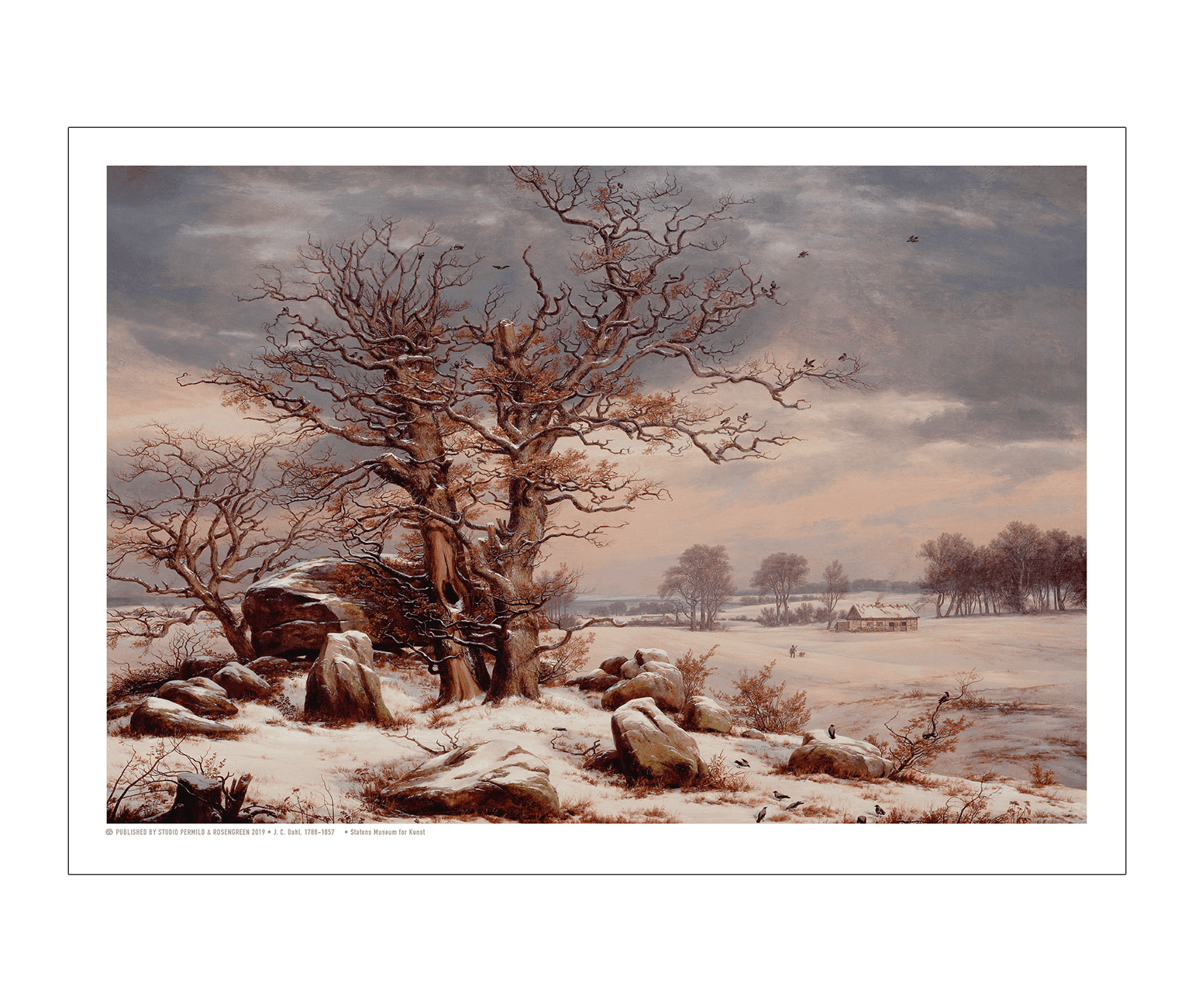 Dahl, Vinterlandskab. Nær Vordingborg 70 x 100 cm.