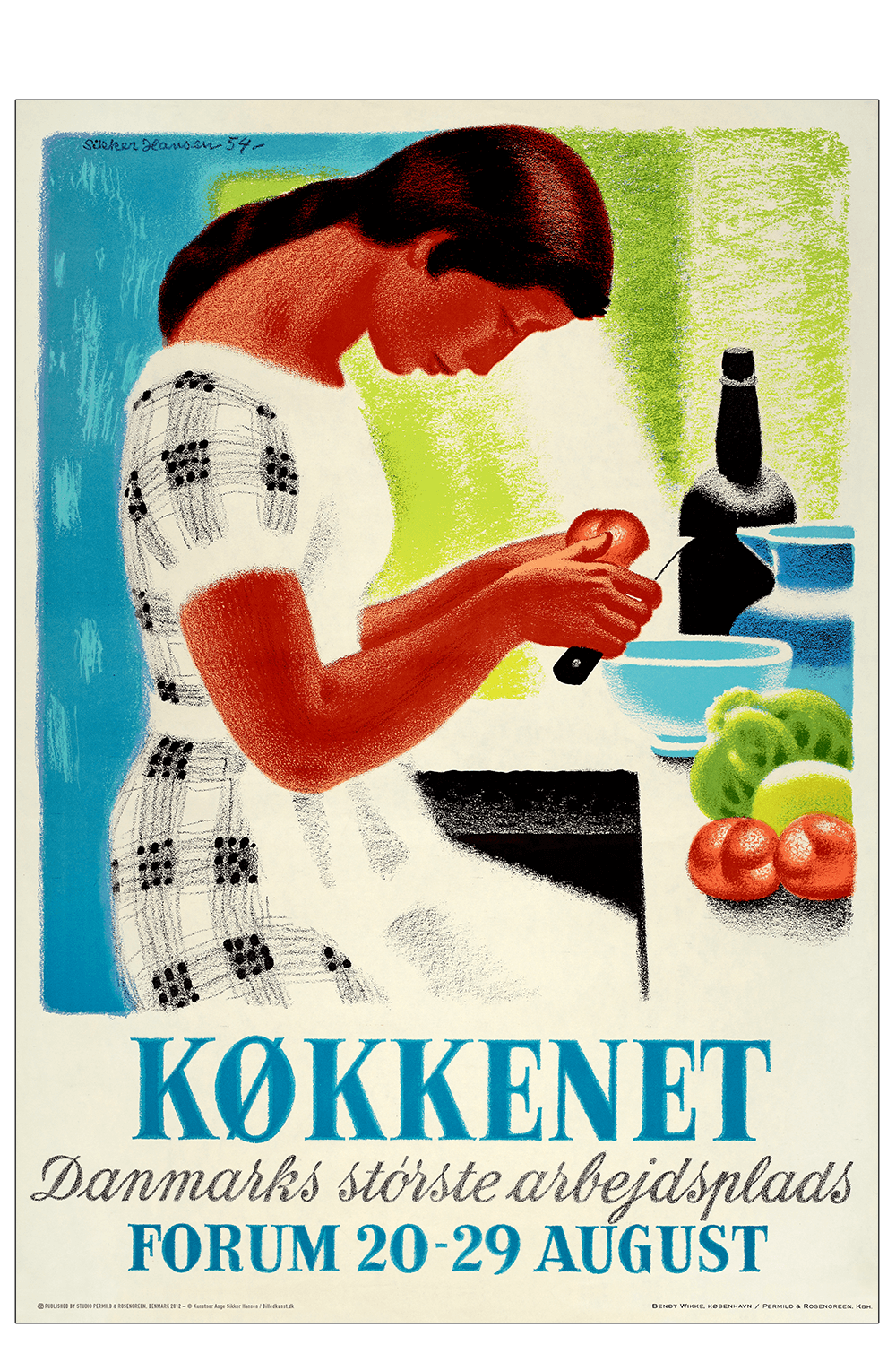 Køkkenet. Danmarks største arbejdsplads. Sikker Hansen 50 x 70 cm.