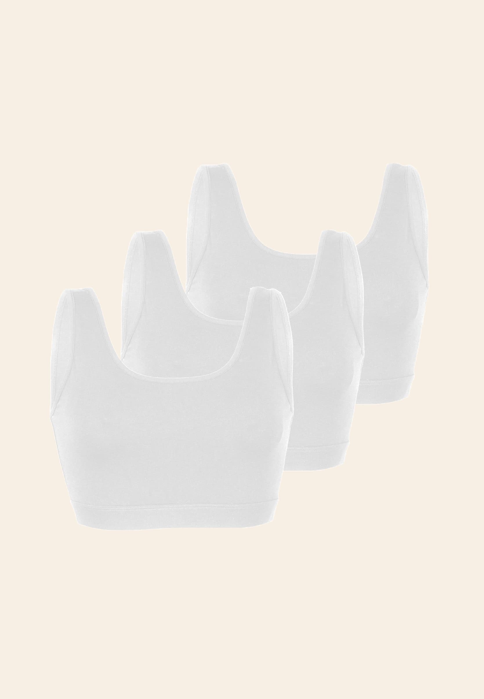 3-pak BH top bambus hvid